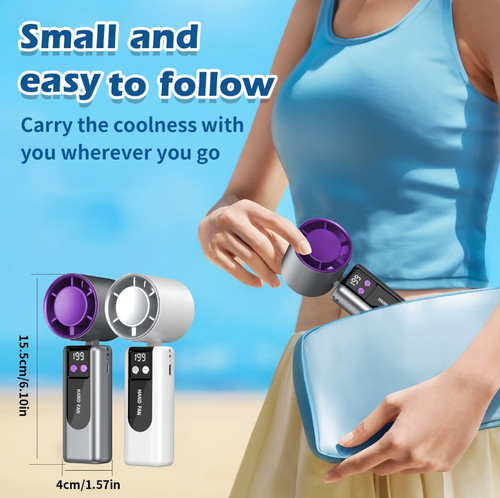 Handheld portable fan with - handheld, ice