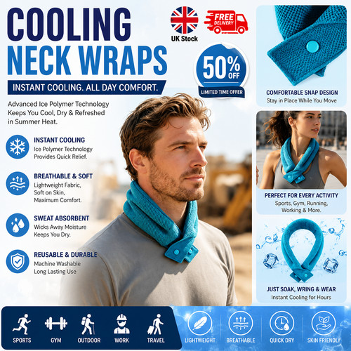 Cooling neck wrap reusable - neck,